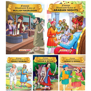 Witty Tales (Illustrated) (Set Of 5 Books With 90 Moral Stories) - Tenali Raman, Vikram & Betaal, Akbar & Birbal, Mullah Nasruddin, Arabian Nights