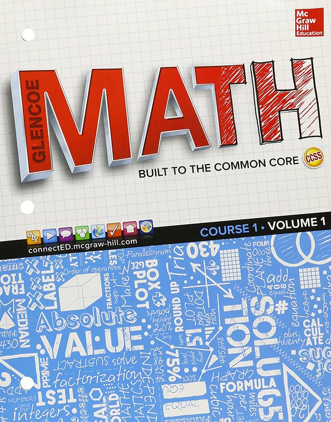 Glencoe Math, Course 1, Student Edition, Volume 1 (Math Applic & Conn Crse)-used