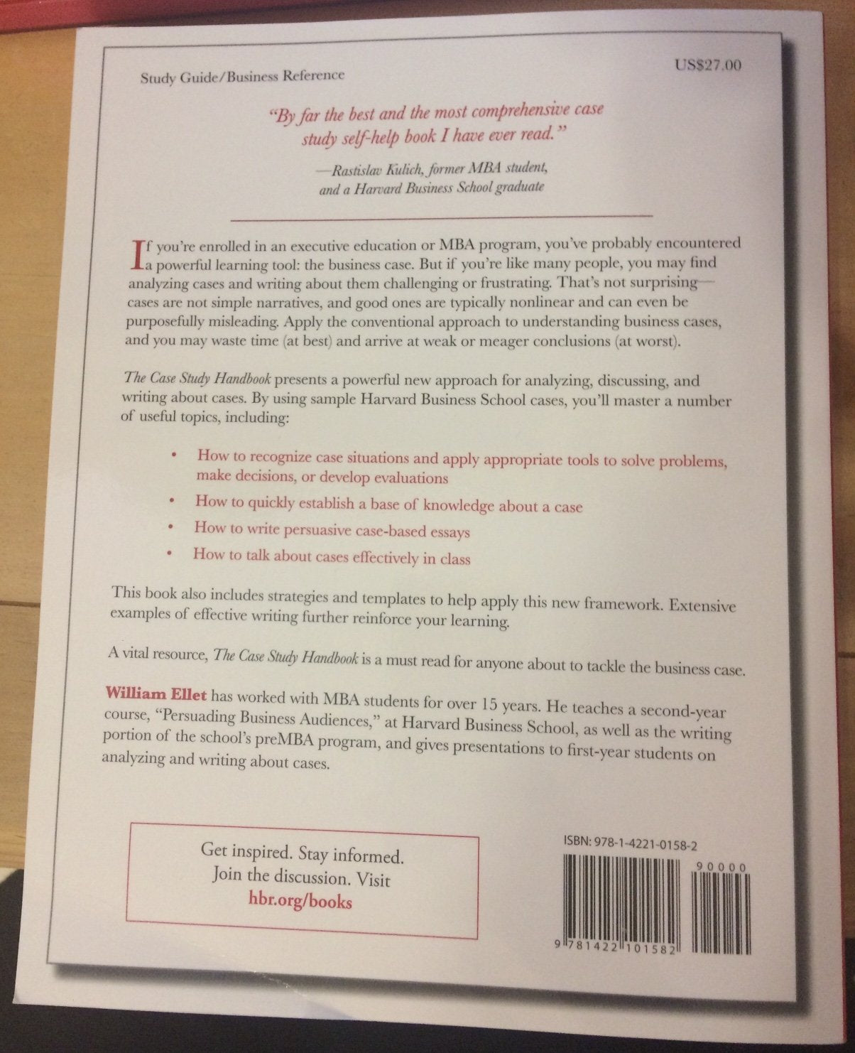 The Case Study Handbook: How to Read, Discuss, and Write Persuasively About Cases,New