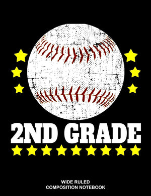 2nd Grade Wide Ruled Composition Notebook: Baseball Elementary Workbook Back Supplies,Used