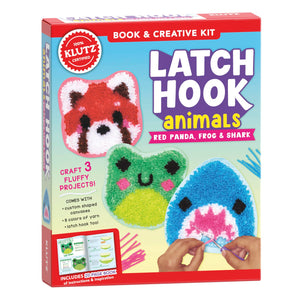 Klutz Latch Hook Animals: Red Panda, Frog & Shark