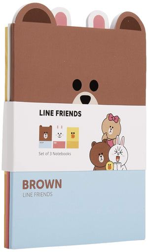 Line Friends Set Of 3 Notebooks