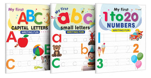 My First Capital Letters Abc, Small Letters Abc And Numbers 1-20 Writing Fun : Writing Fun Tracing Book, Early Learning Writing Book, Learning To Write Book For Kids | Set Of 3 Writing Books
