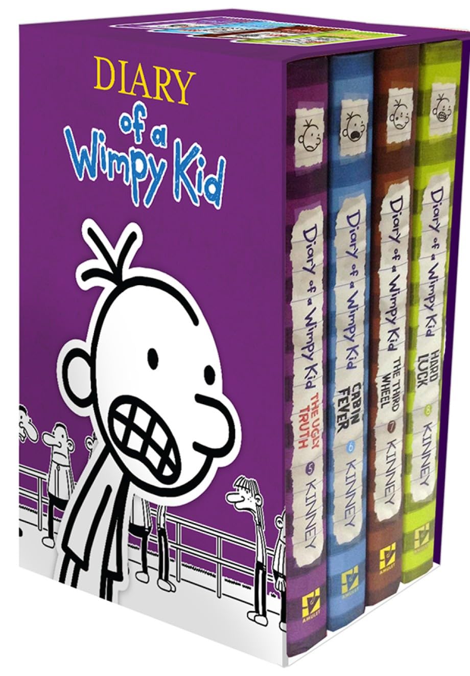 Diary Of A Wimpy Kid Box Of Books 58 Hardcover Gift Set: Ugly Truth, Cabin Fever, The Third Wheel, Hard Luck