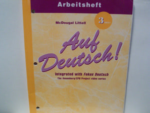 Auf Deutsch!: Workbook (Student) Level 3 Drei,Used