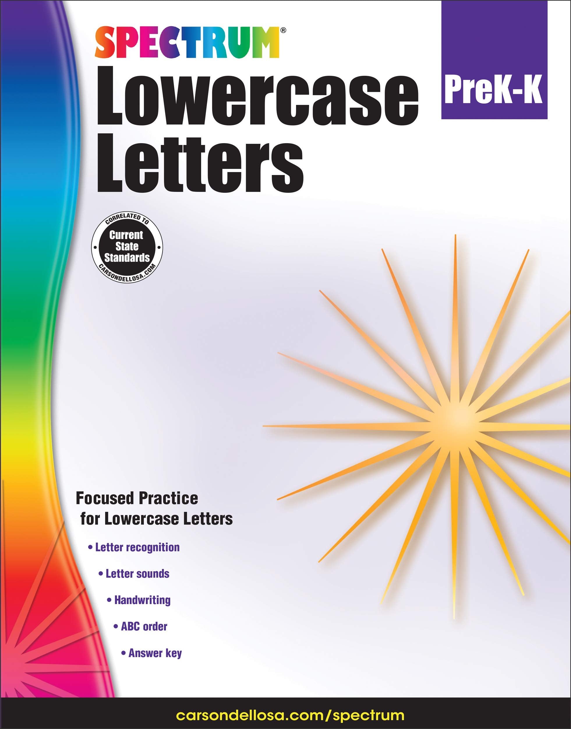 Spectrum  Lowercase Letters, Grades PK  K,Used