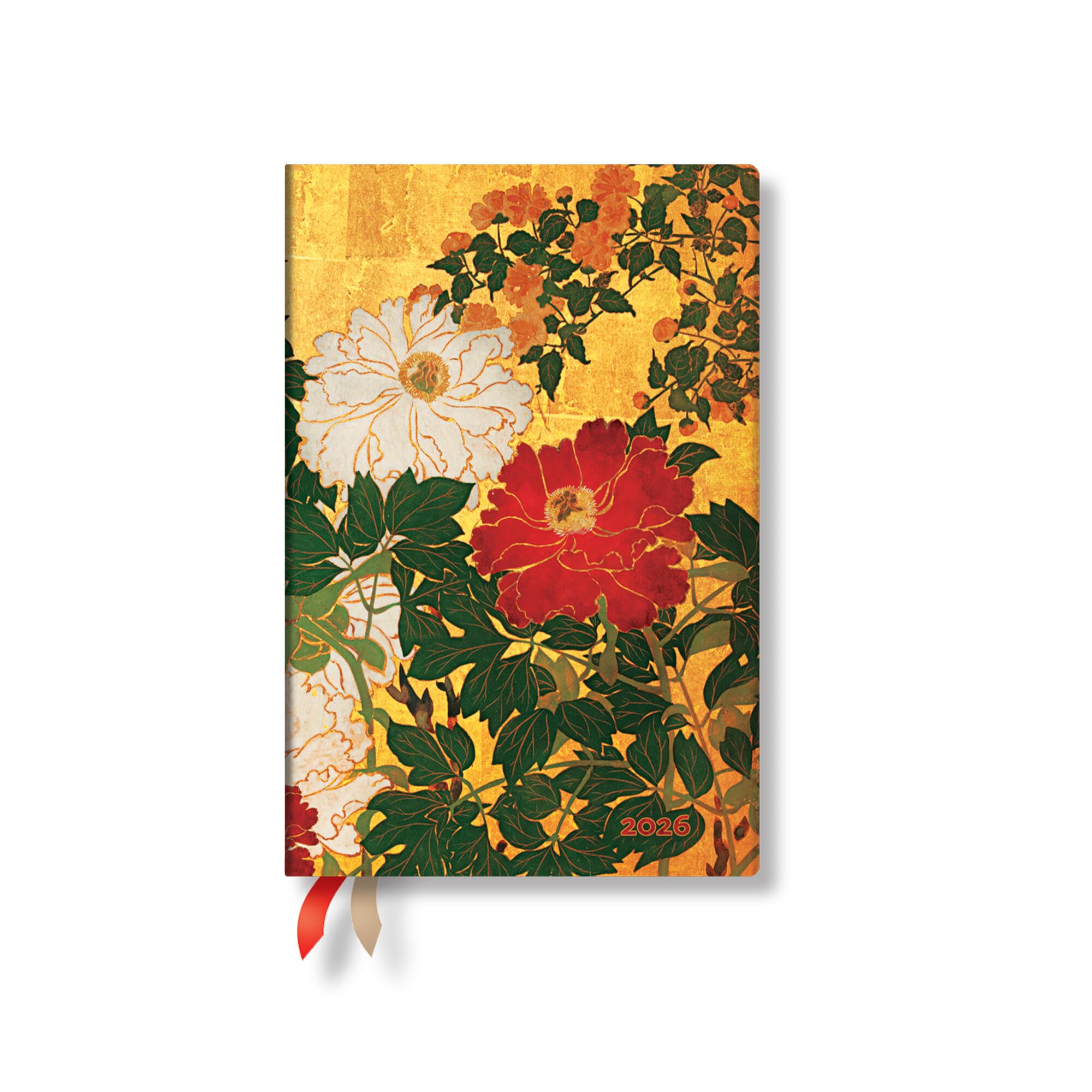Paperblanks | 2026 Natsu | Rinpa Florals | 12Month Planner Flexis | Mini | Horizontal | Elastic Band | 176 Pg | 100 Gsm