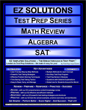 EZ Solutions  Test Prep Series  Math Review  Algebra  SAT (Edition: Updated. Version: Revised. 2015),Used