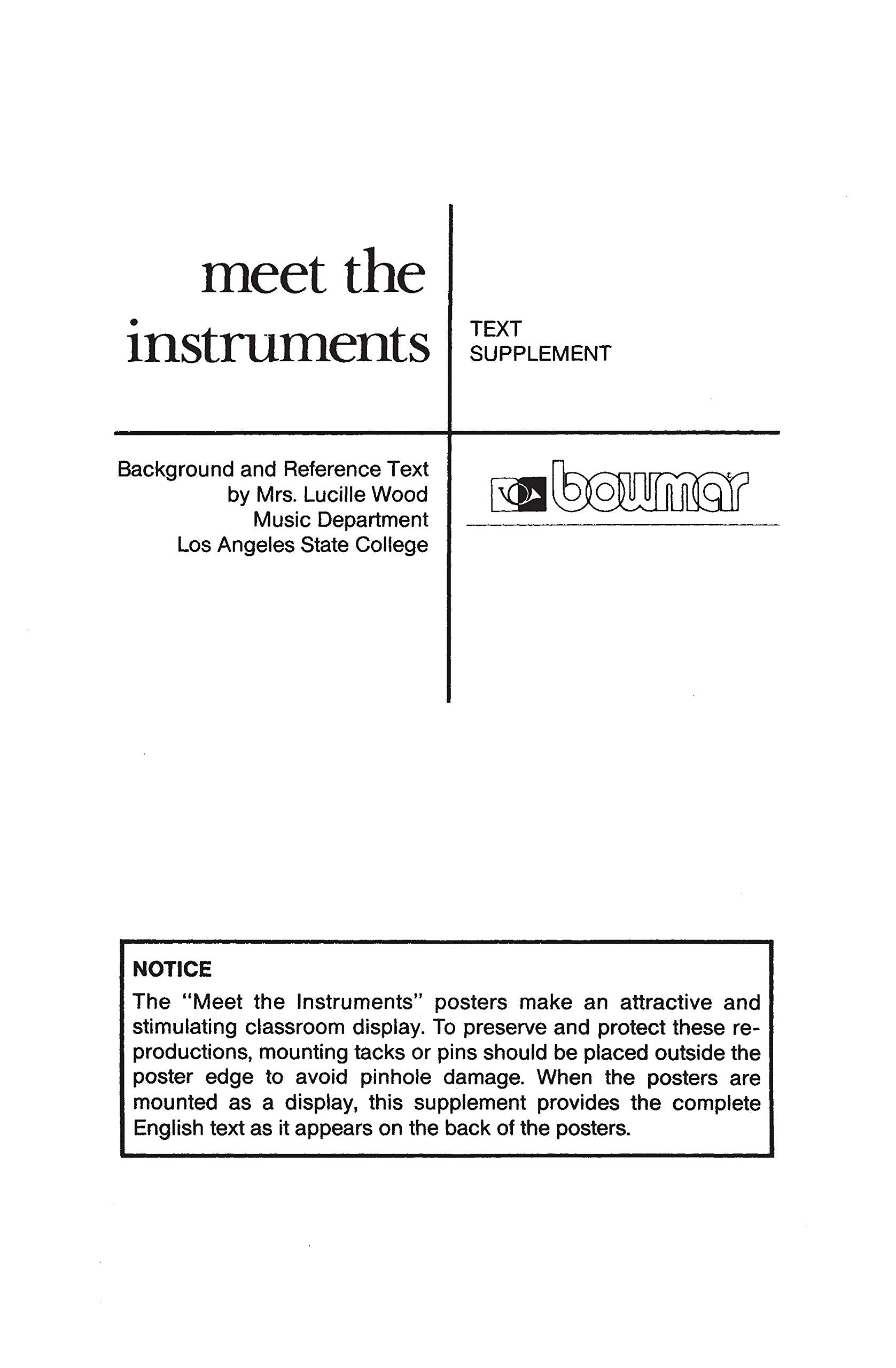 Meet the Instruments: Background and Reference Text Supplement,Used