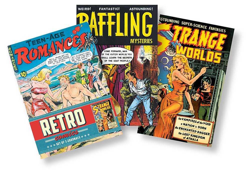 Retro Comics Journals: Set Of 3 Journals