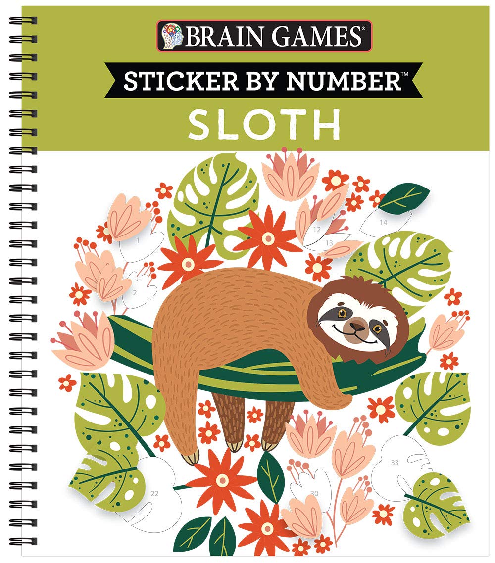 Brain Games  Sticker by Number: Sloth,Used