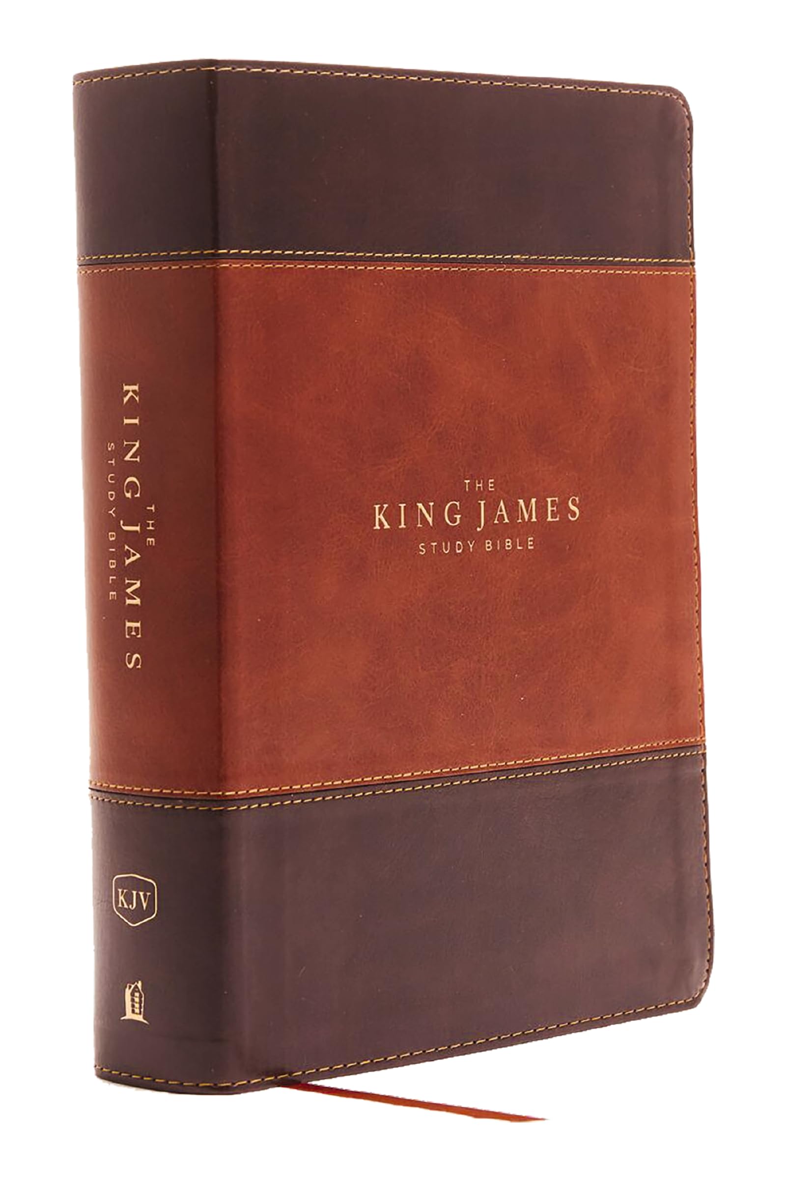 KJV, The King James Study Bible, Leathersoft, Brown, Red Letter, FullColor Edition: Holy Bible, King James Version,Used