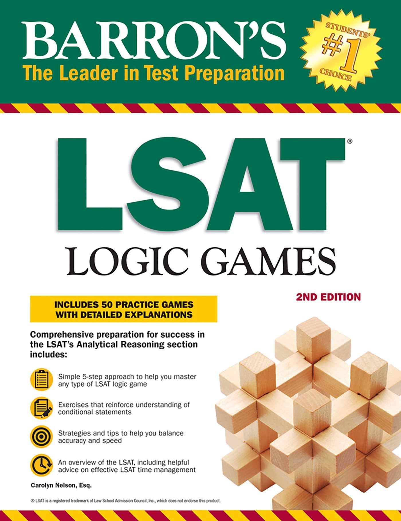 Lsat Logic Games: Includes 50 Practice Games With Detailed Explanations (Barron'S Test Prep)