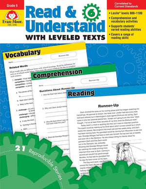 EvanMoor Read and Understand with Leveled Texts, Grade 6+ (Read & Understand with Leveled Texts),New