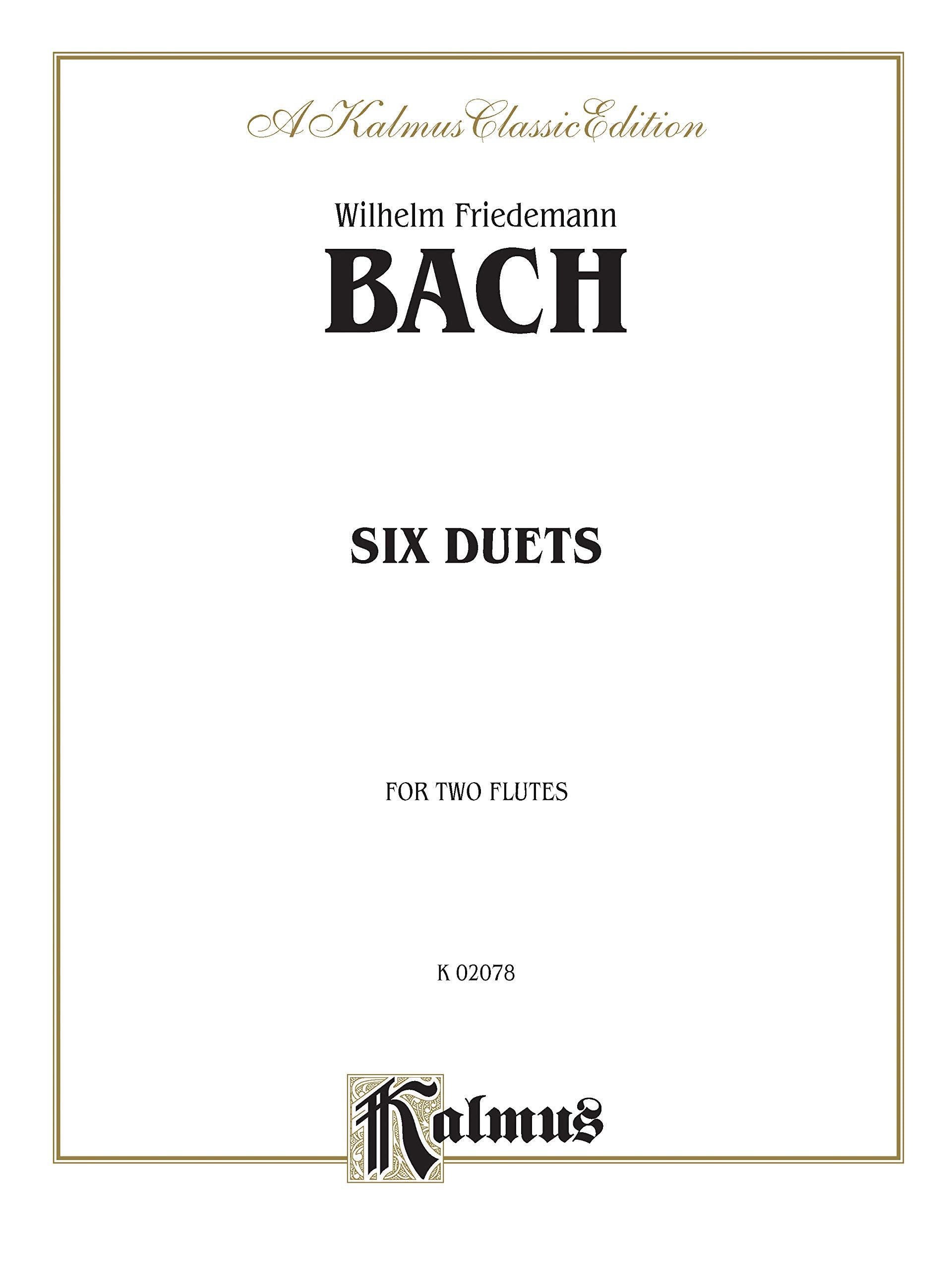 Six Duets for Two Flutes (Kalmus Edition),Used