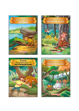 Animal Tales (Illustrated) (Set Of 4 Books) - Moral Stories - Jataka Tales, Buddha Tales, Hitopadesha Tales, Wisdom Tales - Bedtime Stories - Book For Kids 6+ Years Old