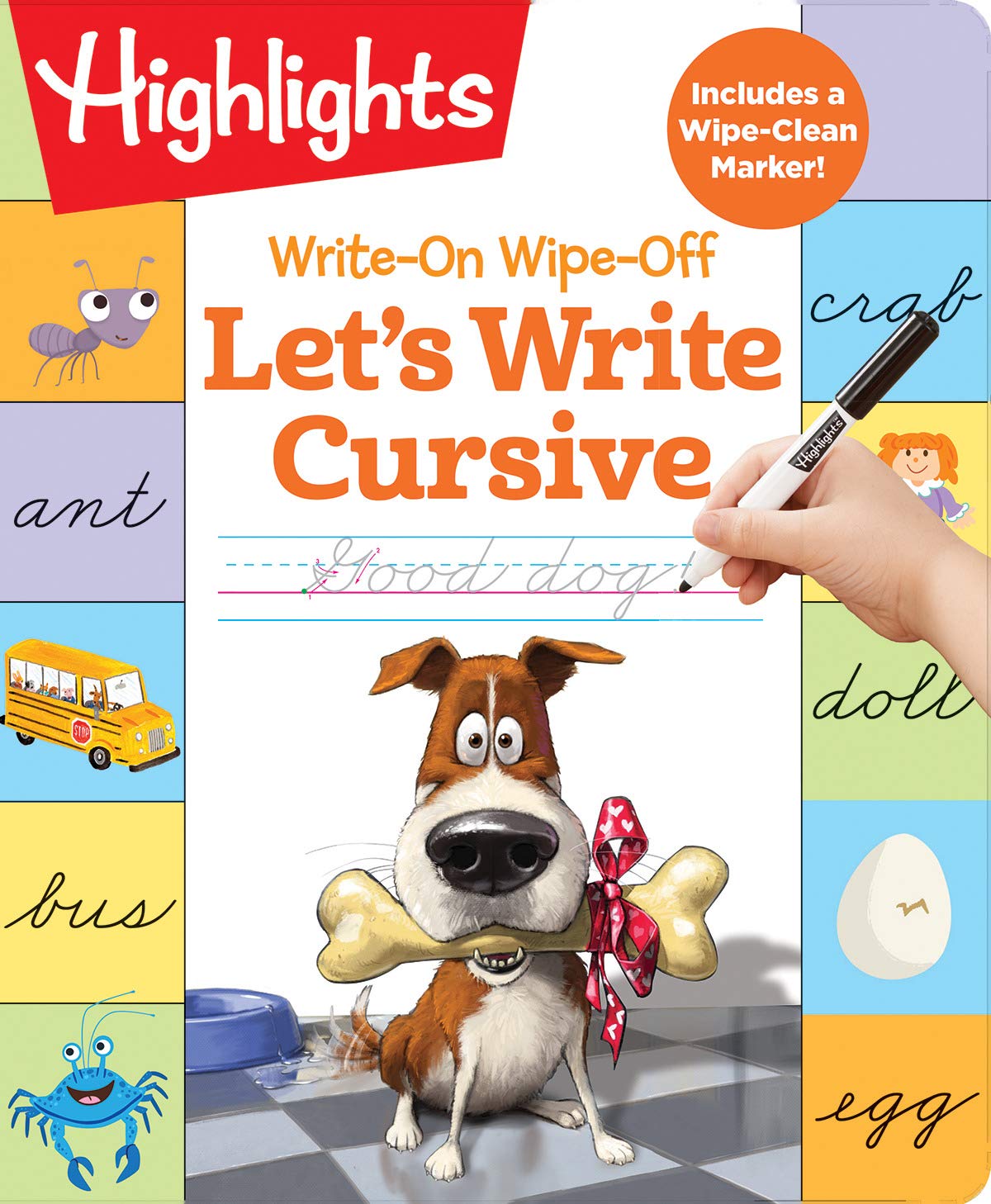 WriteOn WipeOff Let's Write Cursive (Highlights WriteOn WipeOff Fun to Learn Activity Books),Used