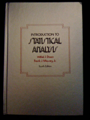 Introduction To Statistical Analysis,New