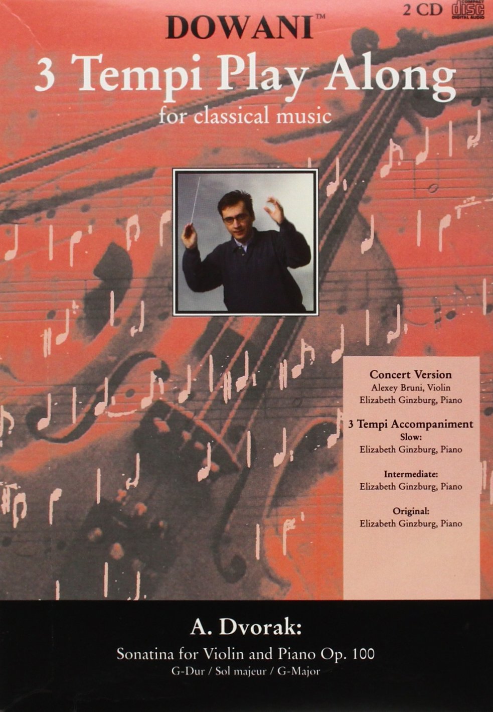 Dvorak  Sonatina for Violin and Piano Op. 100 in Gmajor: Booklet/2CD Pack (Dowani 2 Tempi Play Along),Used