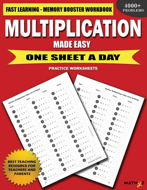 Multiplication Made Easy: Fast Learning  Memory Booster Workbook One Sheet A Day Practice Worksheets,Used