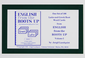 English from the Roots Up Flashcards, Vol. 1,Used