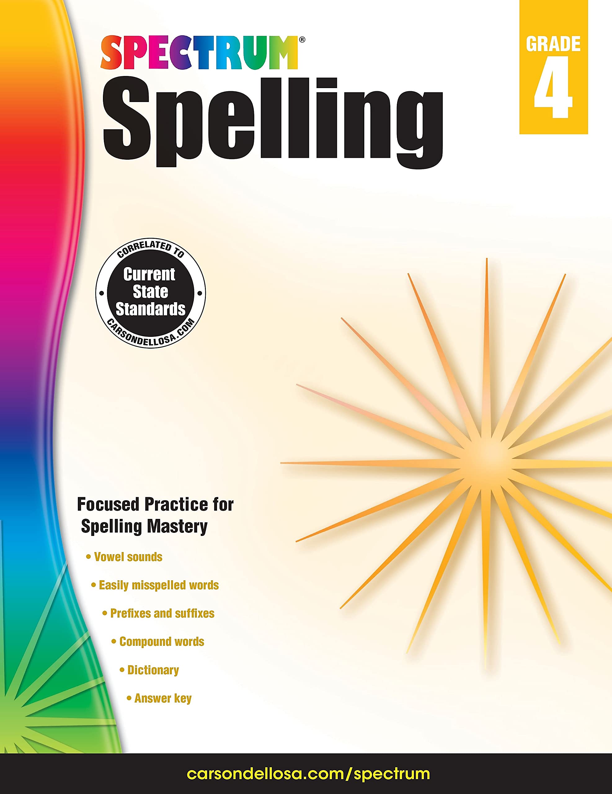 Spectrum Spelling Workbook Grade 4, Ages 9 to 10, 4th Grade Spelling Workbook, Handwriting Practice with Vowels, Diagraphs, Part,New