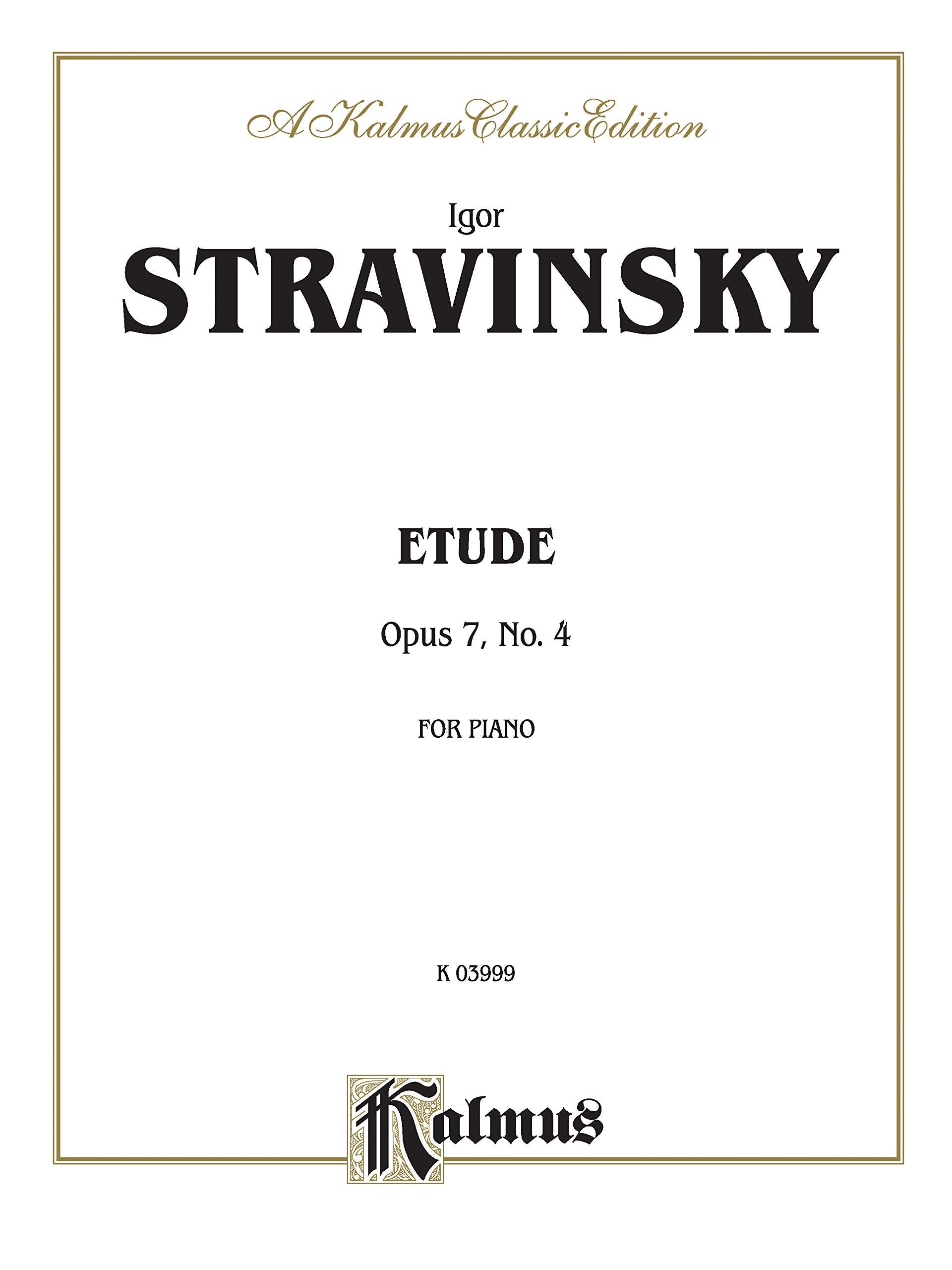 Etude, Op. 7, No. 4: Sheet (Kalmus Edition),Used