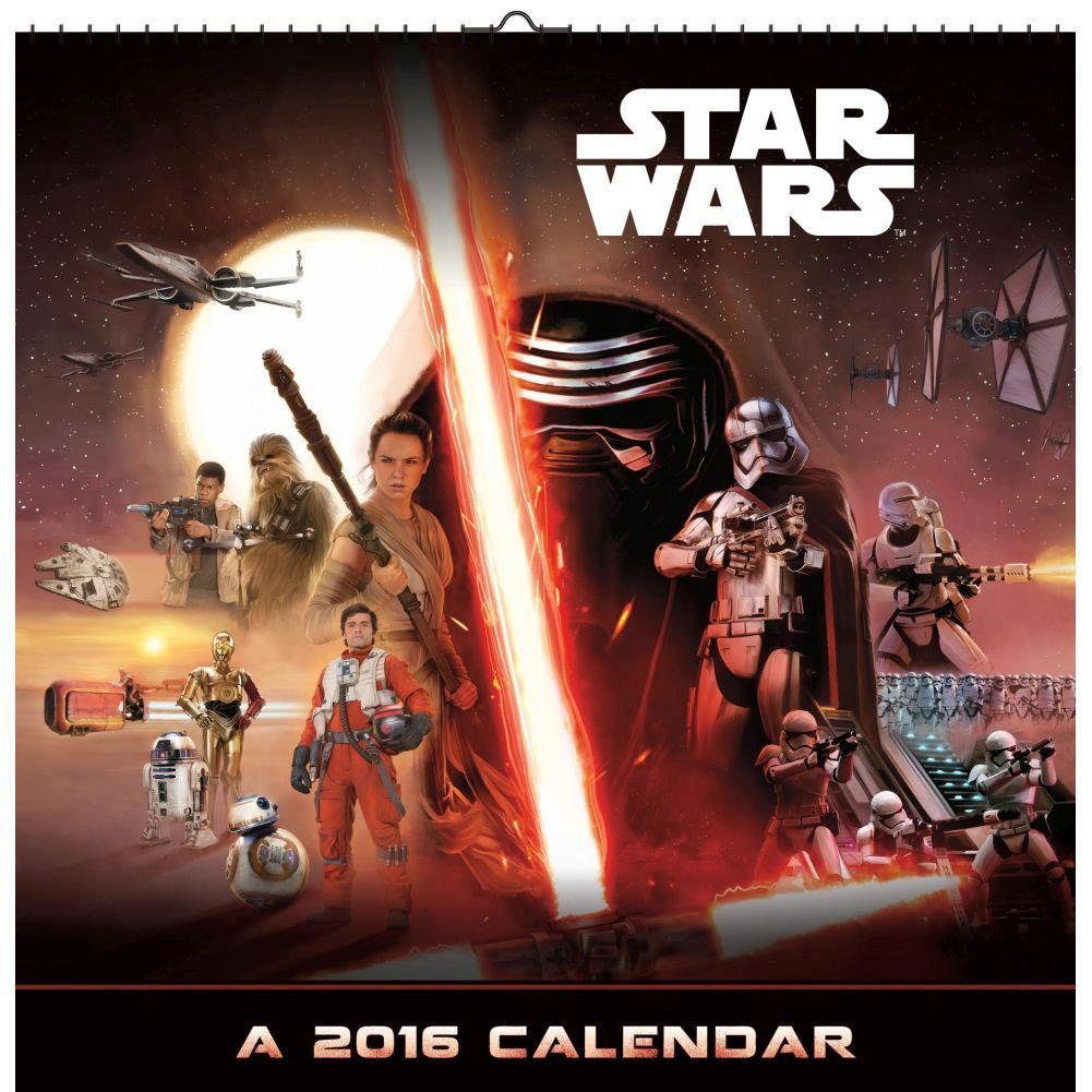 Star Wars Episode VII 2016 Deluxe Wall Calendar,Used