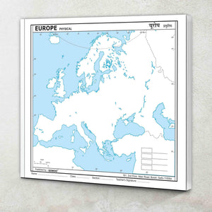 Small - 100 Europe Physical Outline Map For School|Europe Physical Map For Students