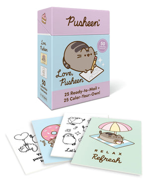 Love, Pusheen: 50 Collectible Postcards (25 ReadyToMail + 25 ColorYourOwn!)