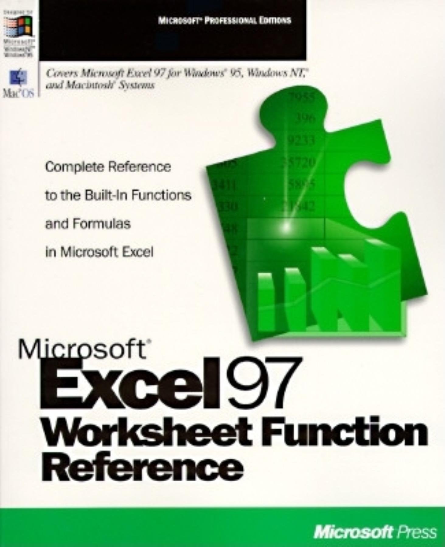 Microsoft Excel Worksheet Function Reference,Used