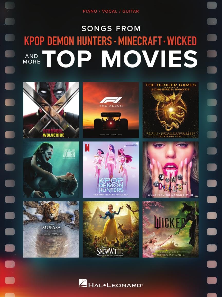 Songs From Kpop Demon Hunters, Minecraft, Wicked And More Top Movies | Film Music Sheet Music Book For Students And Teachers | P