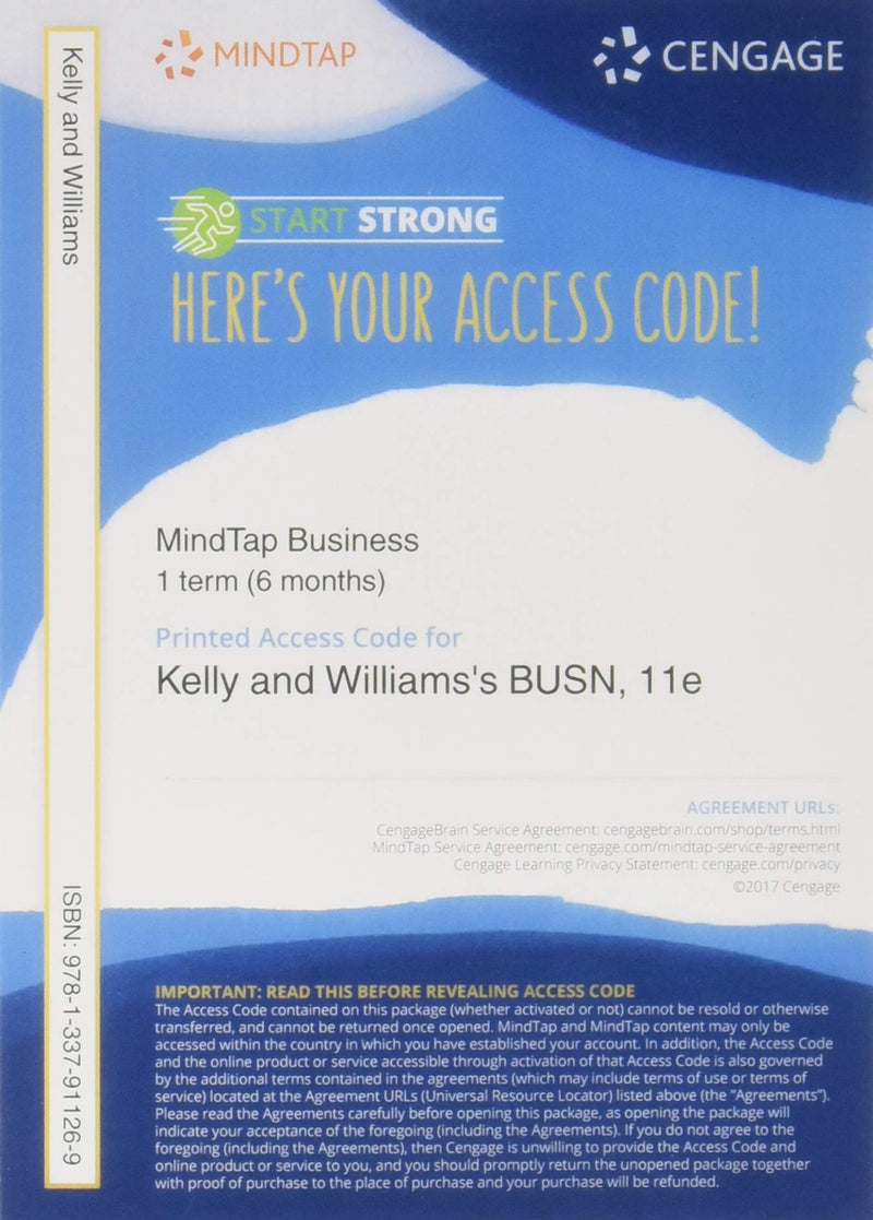 BUSN (with MindTap Business, 1 Term (6 Months) Printed Access Card),Used