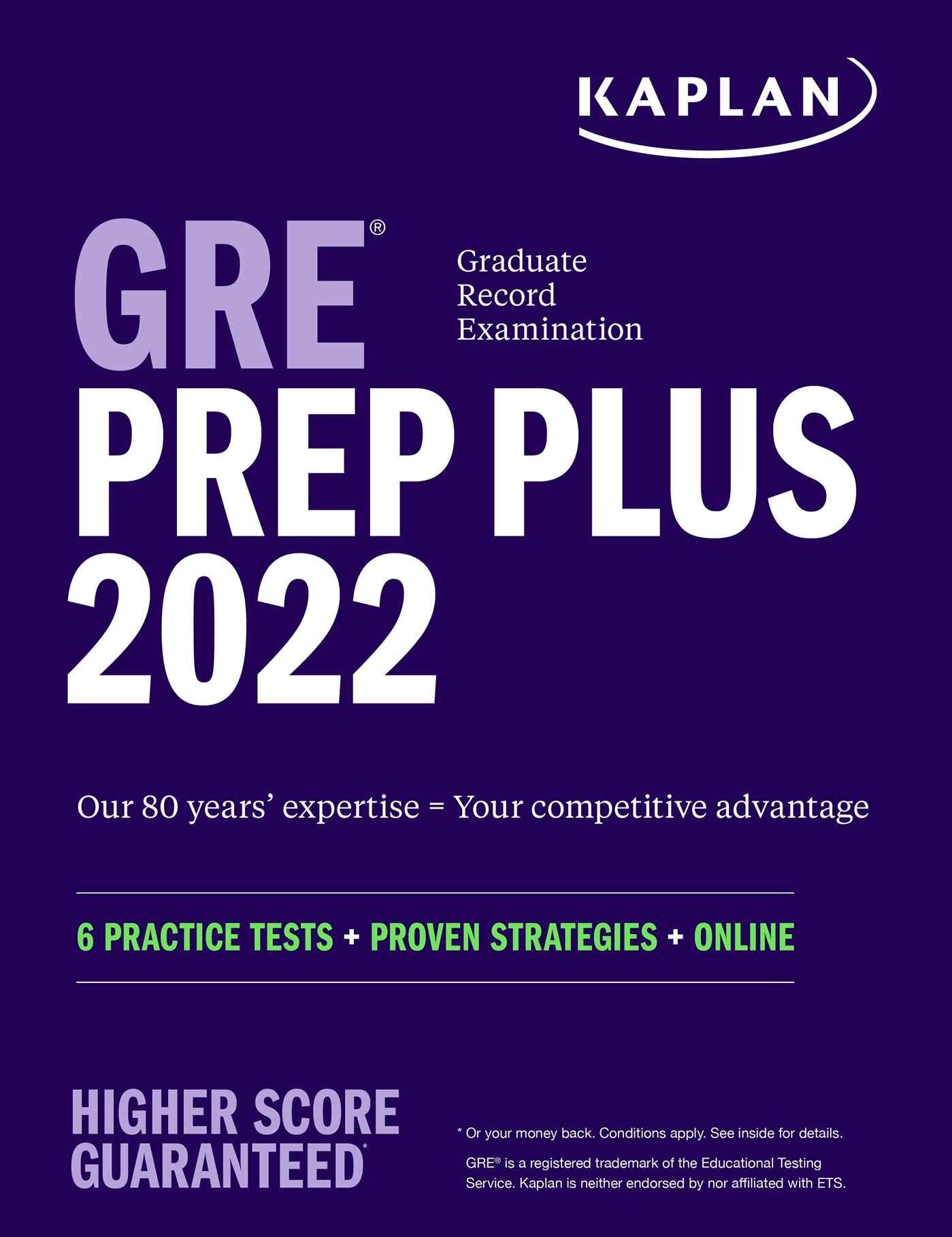 GRE Prep Plus 2022: 6 Practice Tests + Proven Strategies + Online (Kaplan Test Prep),Used
