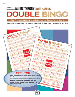 Alfred'S Essentials Of Music Theory: Note Naming Double Bingo,New