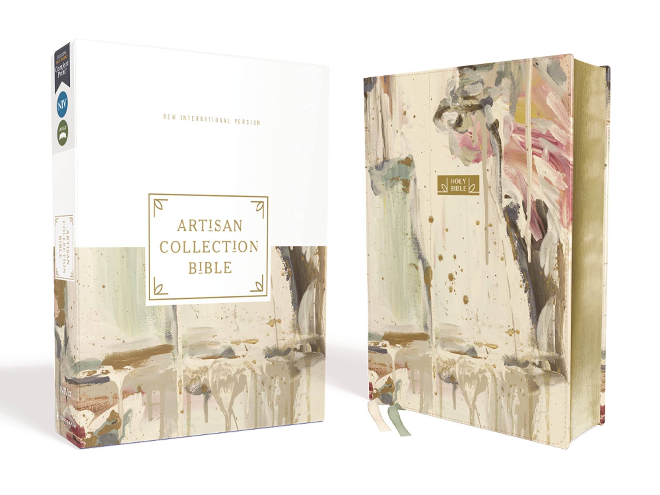 NIV, Artisan Collection Bible, Leathersoft, Multicolor/Cream, Red Letter, Comfort Print,New