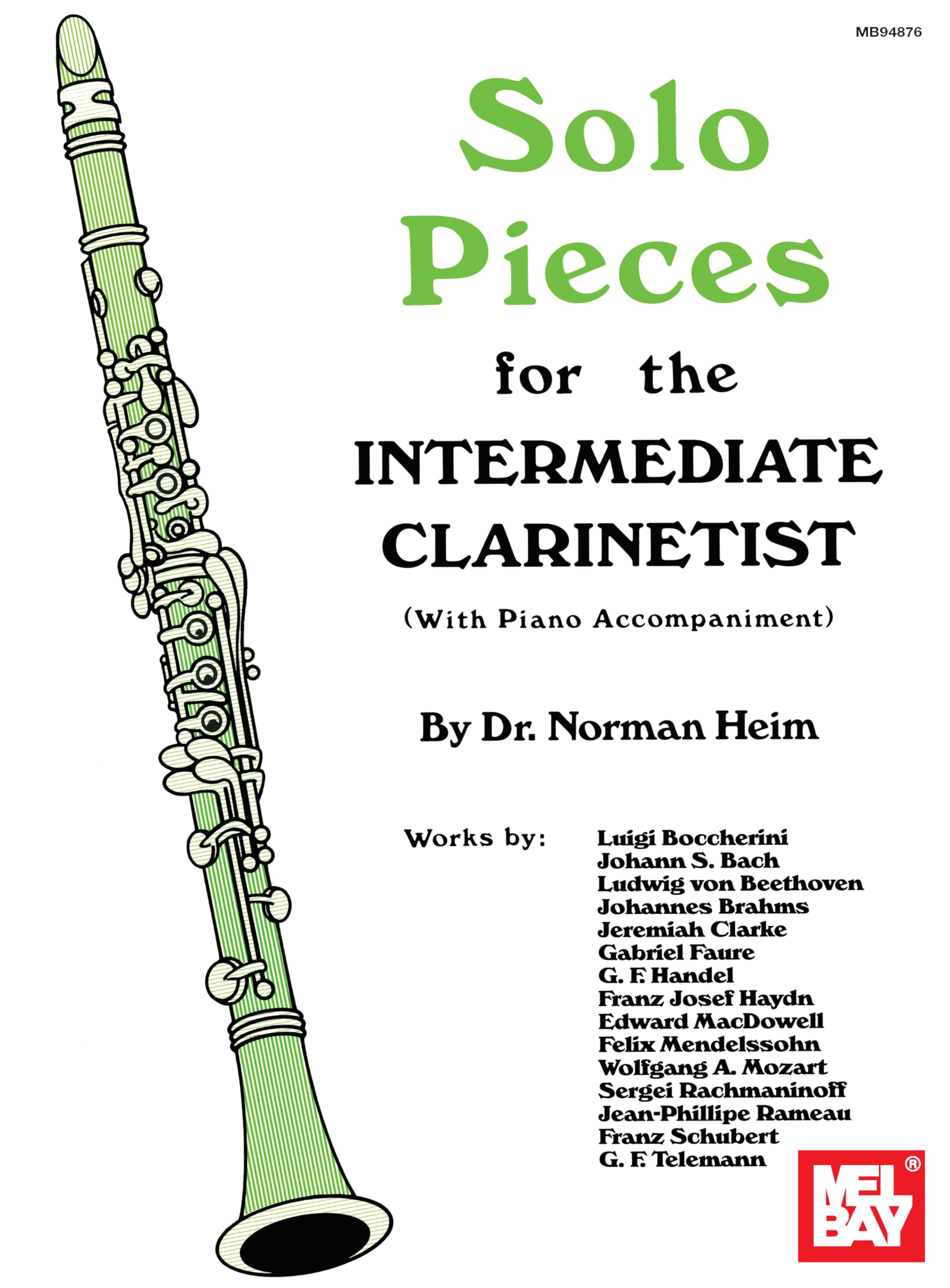 Solo Pieces for the Intermediate Clarinetist with Piano Accompaniment,Used