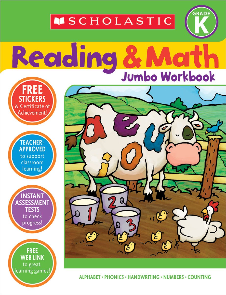 Reading & Math Jumbo Workbook: Grade K,New