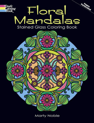 Floral Mandalas Stained Glass Coloring Book (Dover Design Stained Glass Coloring Book),Used