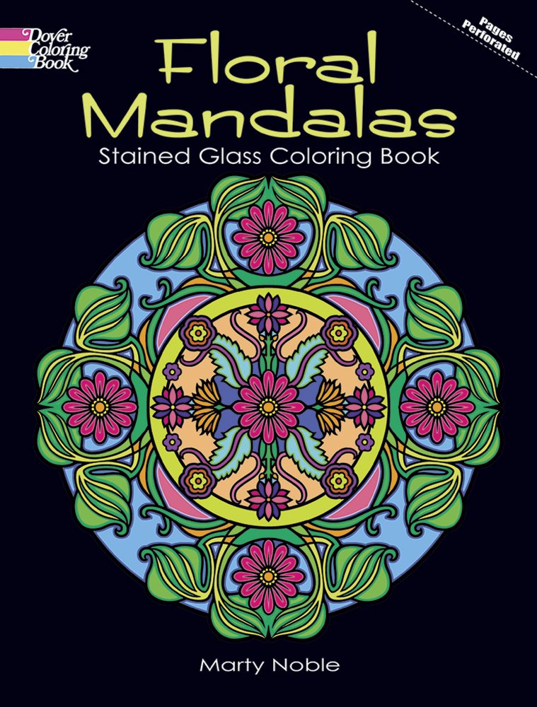 Floral Mandalas Stained Glass Coloring Book (Dover Design Stained Glass Coloring Book),Used