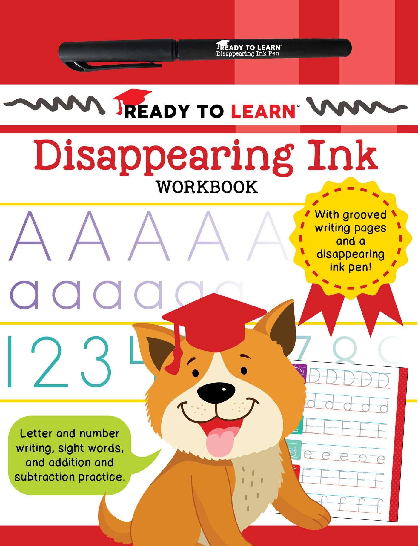 Ready To Learn Disappearing Ink Workbook: With Grooved Writing Pages And A Disappearing Ink Pen! Letter And Number Writing, Sigh