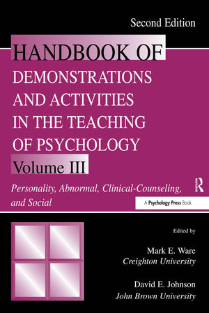 Handbook Of Demonstrations And Activities In The Teaching Of Psychology, Second Edition: Volume Iii: Personality, Abnormal, Clin,Used