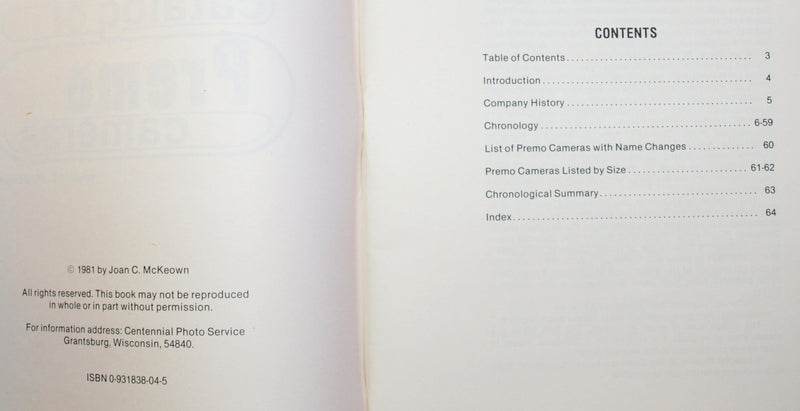 Catalog of Premo cameras,Used