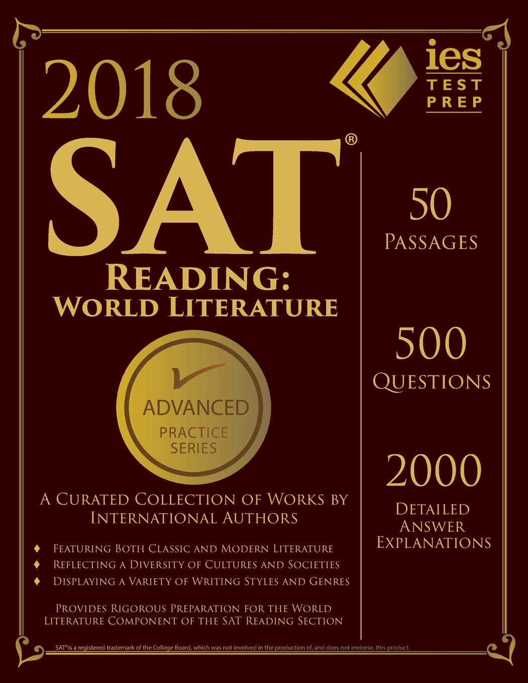 2018 SAT Reading: World Literature Practice Book (Advanced Practice),New
