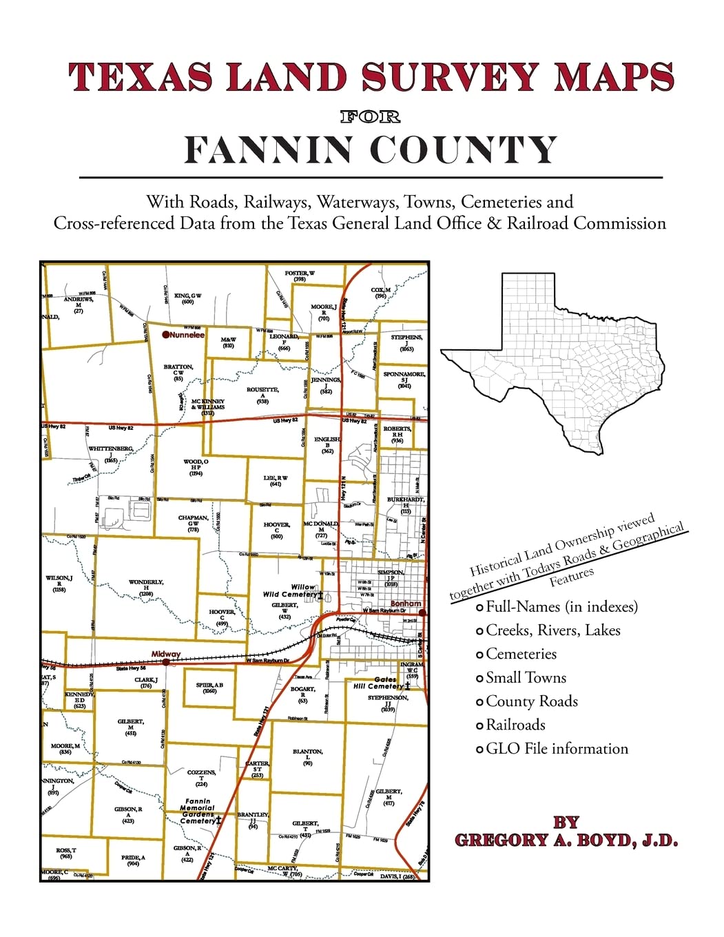 Texas Land Survey Maps for Fannin County,Used