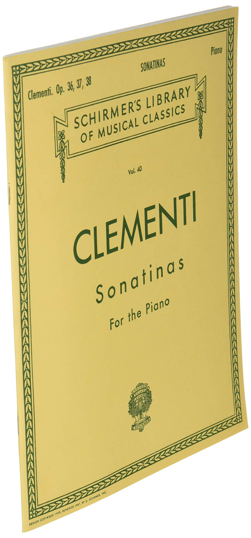 Clementi: Sonatinas, Op. 36, 37, 38 (Schirmer's Library of Musical Classics, Vol.40),New