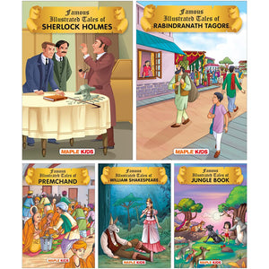 Famous Writers (Set Of 5 Books) - Sherlock Holmes, Rabindranath Tagore, Premchand, William Shakespeare, Jungle Book