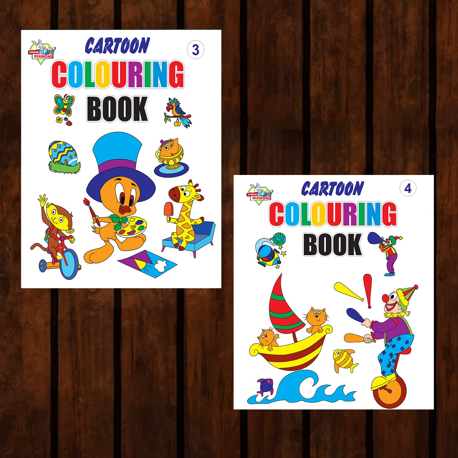Cartoon Colouring Book For Kids (Set Of 2 Books) Gift To Children For Painting And Colouring | Copy Colour Book For Kids
