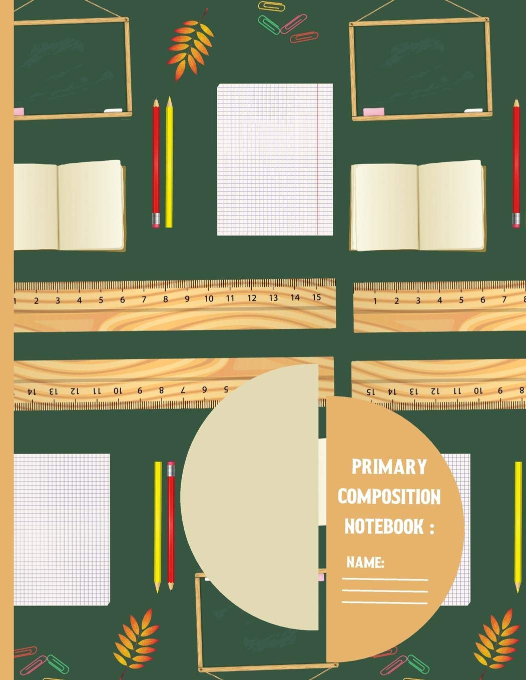 Primary composition notebook: Class room Back to school pattern Story Paper to write in for students 120 pages (8.5 x 11 Inch).,Used
