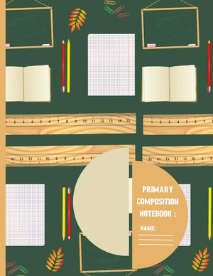 Primary composition notebook: Class room Back to school pattern Story Paper to write in for students 120 pages (8.5 x 11 Inch).,Used